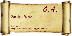 Ogrin Alex névjegykártya